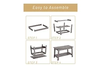 gaomon Coffee Table, 31.49 Inch Small Living Room Tables, 2-Tie Rustic Wood Tables for Living Room, Outdoors, Home Office, Bedroom, Apartment, Modern
