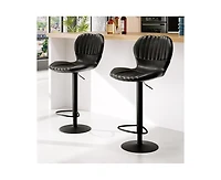 gaomon Bar Stools Set of 4, Modern Swivel Bar Chairs, Adjustable Counter Height Bar Stools with High Backrest