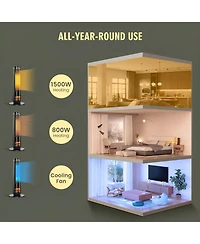 Skonyon 1500W Ptc Fast Heating Space Heater for Indoor Use-Black