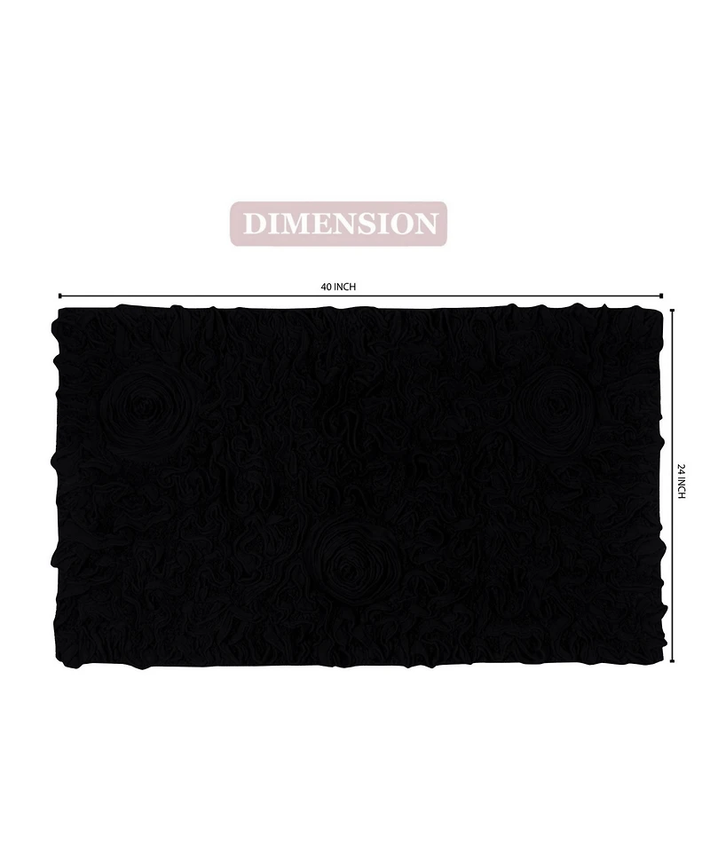 Home Weavers Bell Flower Bath Rug, 24" x 40"
