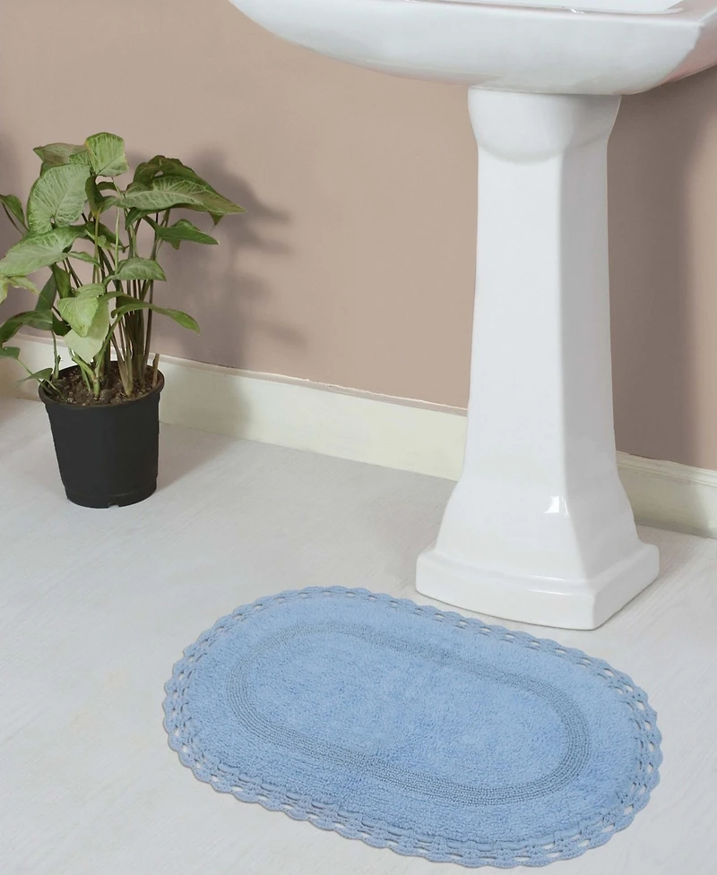 Home Weavers Hampton Crochet Reversible Bath Rug, 17" x 24"