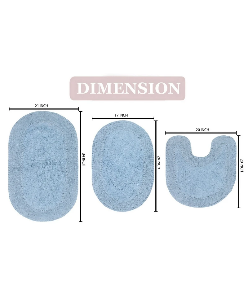Home Weavers Double Ruffle 3-Pc. Bath Rug Set