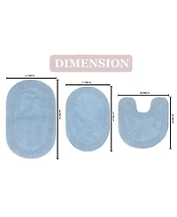 Home Weavers Double Ruffle 3-Pc. Bath Rug Set