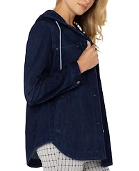 Liverpool Los Angeles Women's Hooded Denim Shirt Jacket
