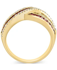 Effy Ruby (1-3/8 ct. t.w.) & Diamond (1/3 ct. t.w.) Crossover Statement Ring in 14k Gold