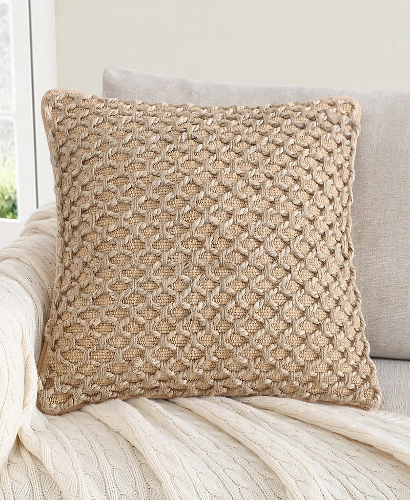 Boho Living Jada Jute Decorative Pillow, 20" x