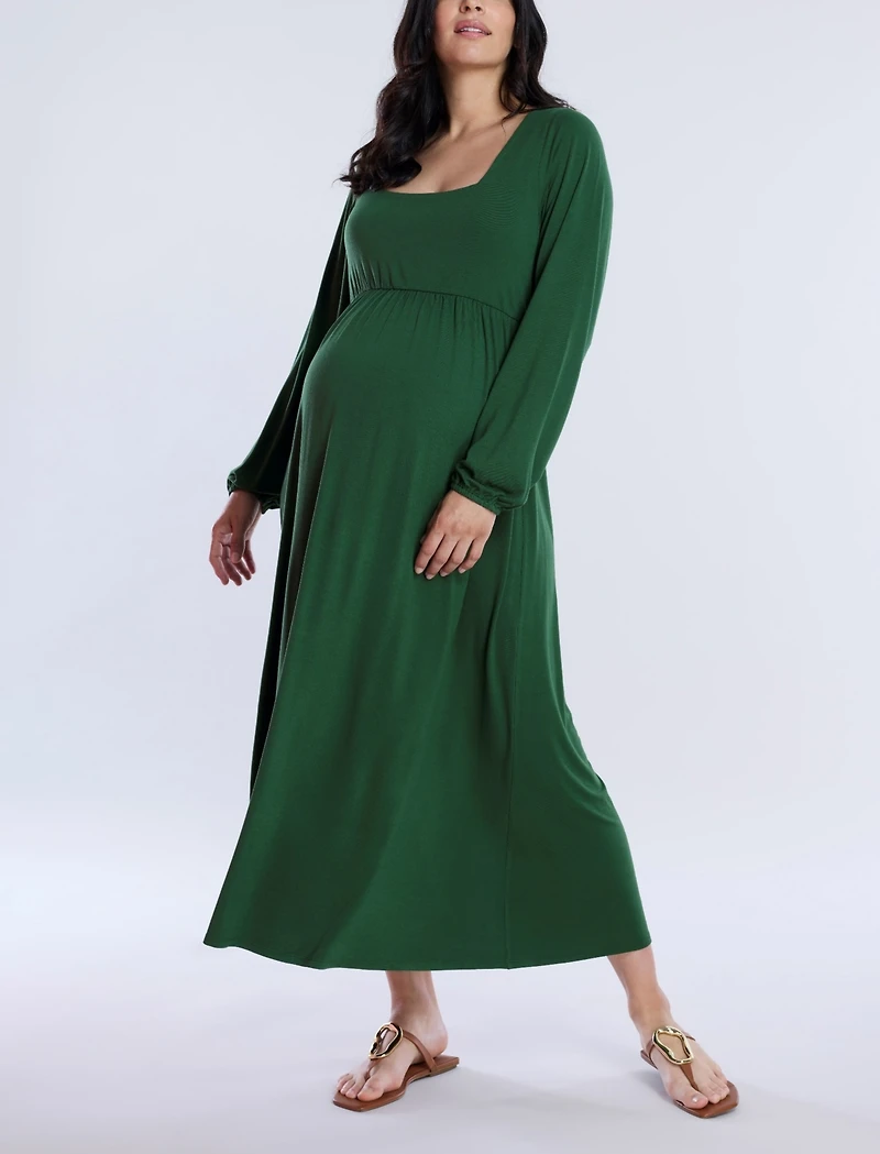Motherhood Maternity Long Sleeve Empire Waist Maxi Dress