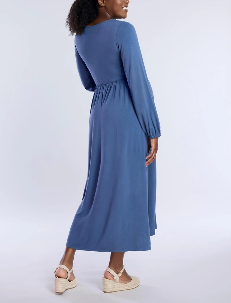 Motherhood Maternity Long Sleeve Empire Waist Maxi Dress