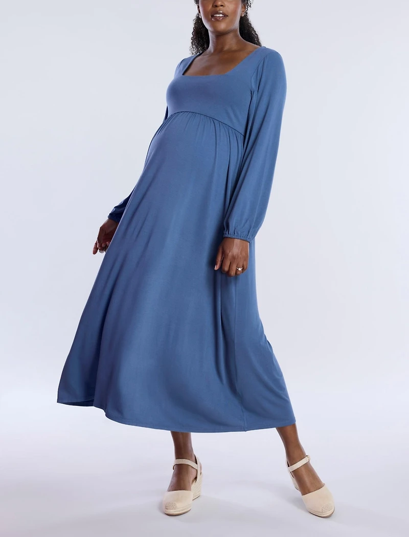 Motherhood Maternity Long Sleeve Empire Waist Maxi Dress
