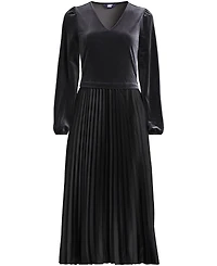 Lands' End Women's Velvet and Satin Duet Midi Dress