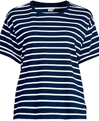 Lands' End Women's Oversized Supima Short Sleeve Crew Neck T-Shirt