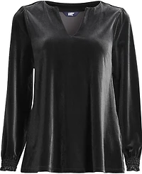 Lands' End Women's Long Sleeve Velvet Blouse