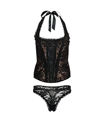 Adore Me Women's Haisley Halter Corset & Thong Set