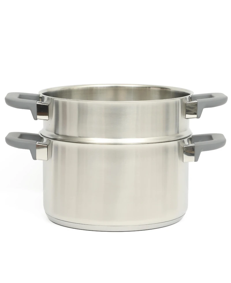 Oster Beauford 9 Piece Stainless Steel Non-Toxic PCookware Set W/ Tri-Ply Encapsulated Bottom & Soft Touch Handles