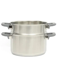 Oster Beauford 9 Piece Stainless Steel Non-Toxic PCookware Set W/ Tri-Ply Encapsulated Bottom & Soft Touch Handles