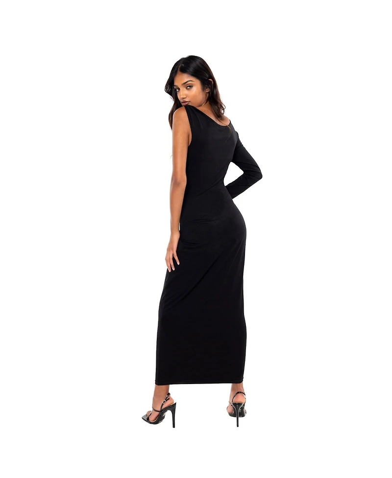 Dai Moda Women's One Sleeve Evening Dress