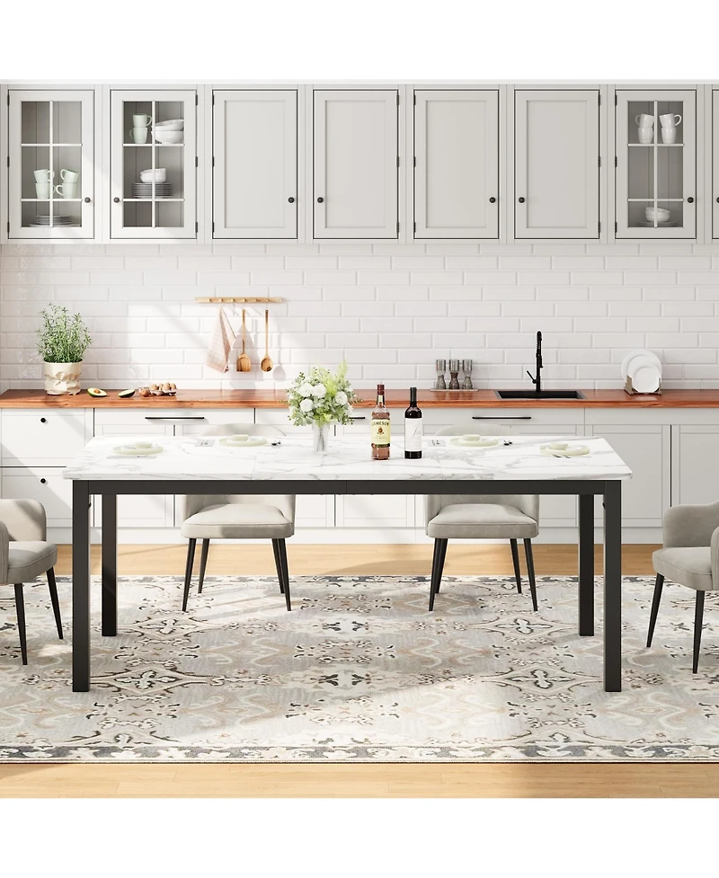 70.9 Inch Long Dining Table for 6-8 People