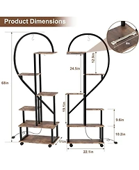 gaomon 2 Pack 6 Tier Tall Plant Stand with Grow Lights Metal Indoor Plant Stand