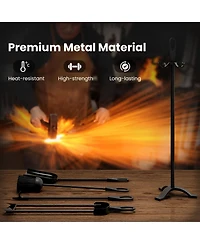 Sugift 5 Pieces Fireplace Tool Set Fireplace Accessories with Poker