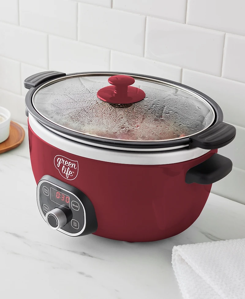 GreenLife Ceramic Nonstick Healthy Cook Duo Slow Cooker