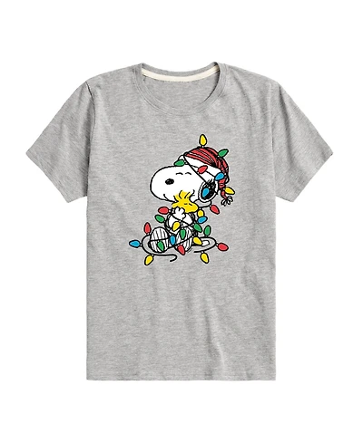 Peanuts Big Boys Snoopy Lights Graphic Tee