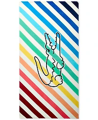 Lacoste Home Rainbow Big Croc Cotton Beach Towel, 36" x 72"