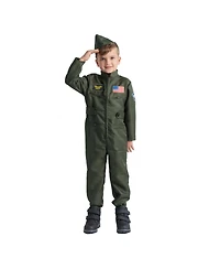 Dress Up America Fighter Pilot Jumpsuit & Hat Costume Set - Toddlers Boys & Girls