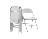 Dining Chairs Set of 4, Foldable with Metal Frame Hold Up to 350 Pounds, Portable Beige Kitchen Chair Suitable for Room, Living R