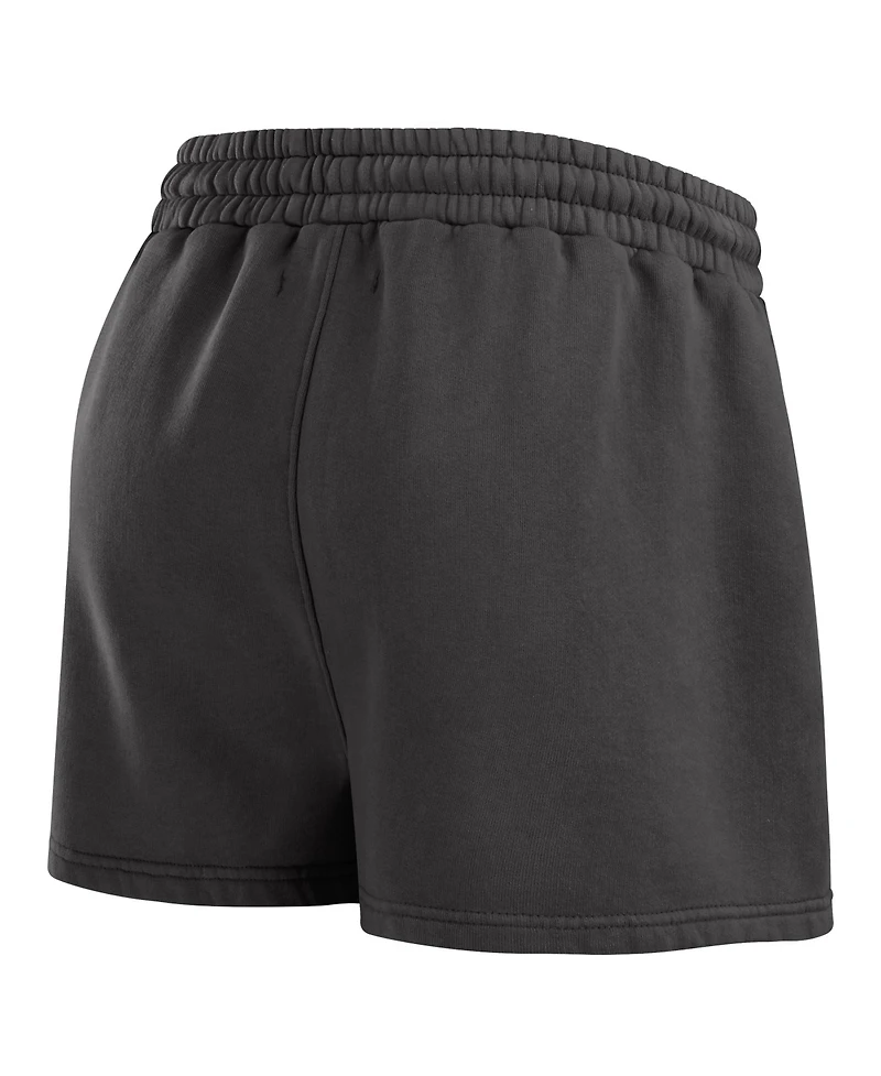 Wear by Erin Andrews Women's Black Jacksonville Jaguars Washed Fleece Long Sleeve T-Shirt Shorts Lounge Set