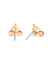 Coach Red Enamel Vintage Charms Cherry Stud Earrings
