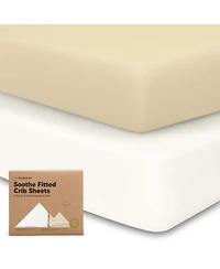KeaBabies 2pk Soothe Fitted Crib Sheets Neutral, Baby Sheets, Fits Standard Nursery Mattress