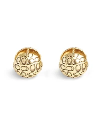 Coach Signature Quilted Orb Huggie Earrings