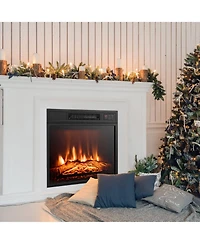 Sugift 18 Inch Electric Fireplace Inserted with Adjustable Led Flame