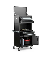 Costway 6-Drawer Rolling Tool Chest 3-in-1 Heavy-Duty Storage Cabinet with Universal Wheels