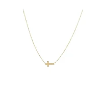 Mini Solid Cross Necklace 14K
