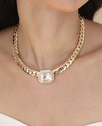 Ettika Deco Crystal Statement Cuban Chain Necklace