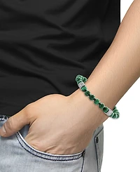Effy Men's Malachite (8mm) Beaded Bracelet in Sterling Silver