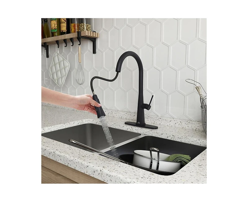 Casainc Pull Down Kitchen Faucet with Deck Plate
