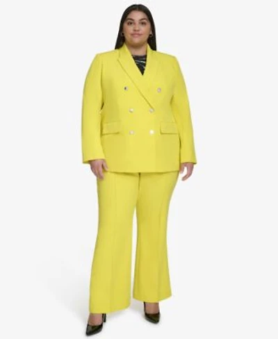 Dkny Double Breasted Blazer Printed Top Flared Pants