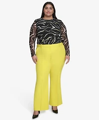 Dkny Plus Size Pintucked Flared Pants