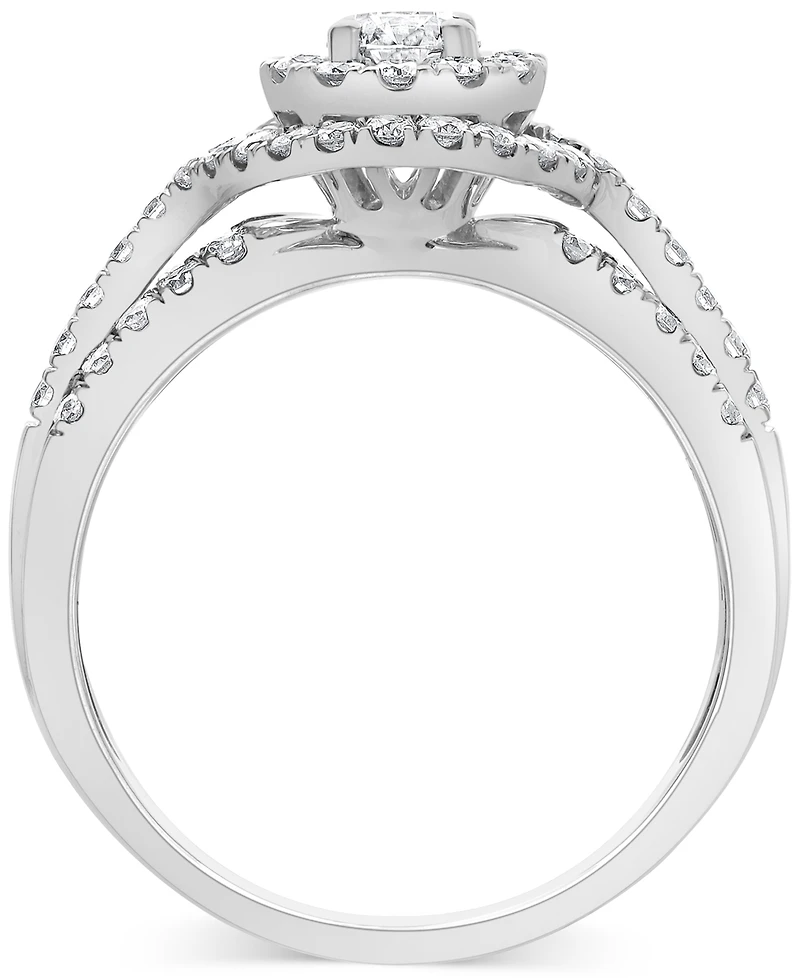Diamond Double Halo Engagement Ring (1 ct. t.w.) in 14k White Gold