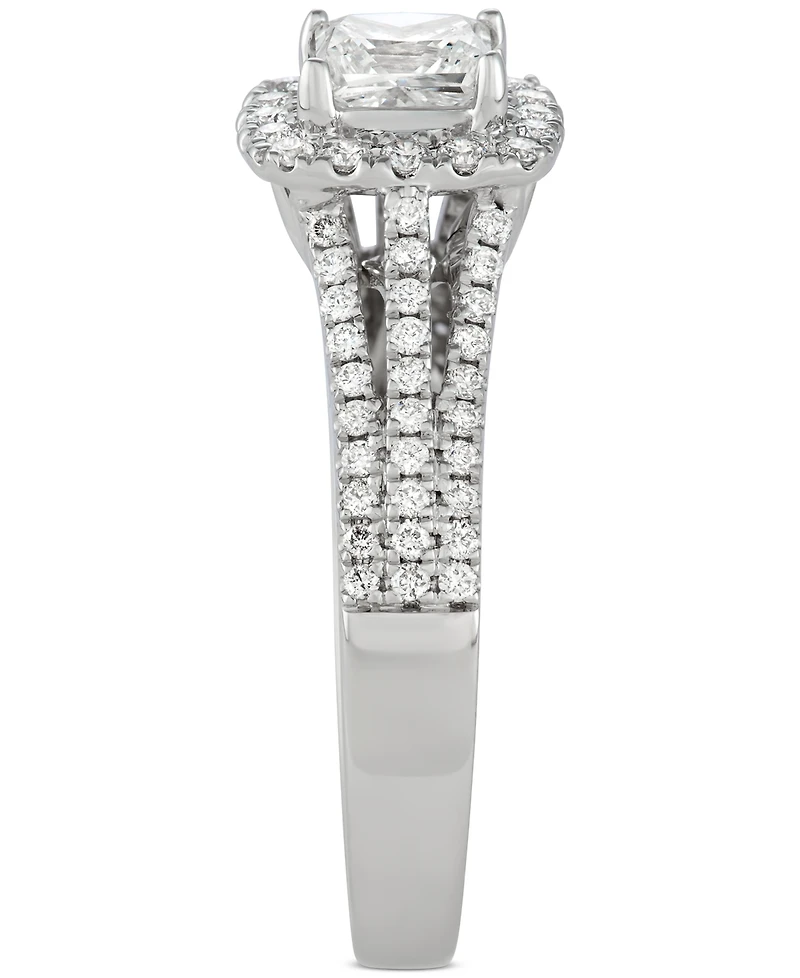 Diamond Princess Halo Engagement Ring (1-1/5 ct. t.w.) in 18k White Gold