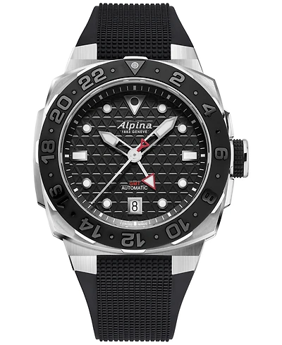 Alpina Men's Swiss Automatic Seastrong Extreme Black Rubber Strap Watch 39mm