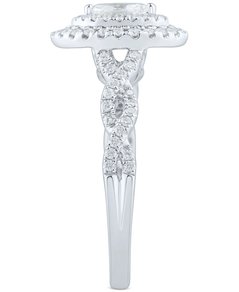 Diamond Marquise Double Halo Engagement Ring (1/2 ct. t.w.) in 14k White Gold