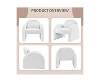 gaomon Sherpa Accent Chair,Teddy Upholstered Arm Single Sofa,Modern Fluffy Reading Chair for Living Room, Bedrooms, Corner,Mid Century Accent Armchair