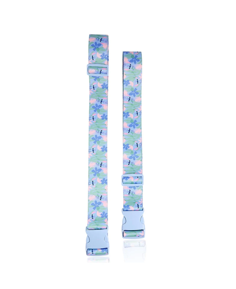 Disney Stitch 2-Piece Luggage Strap Set - Light Tropical Design