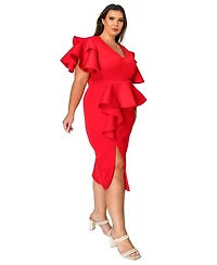 L I V D Plus Kira Neoprene Peplum Dress