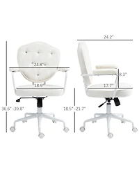 Homcom Cute Office Chair, Velvet-Feel Fabric Vanity