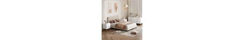 Dresser For Bedroom, Large 6 Drawer Dresser Organizer With Golden Metal Handle And Legs, Modern Chest Of Drawers, Large Dresser For Closet, Hallway, L