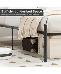 Sugift Twin Size Platform Bed Frame with Sturdy Metal Slat Support